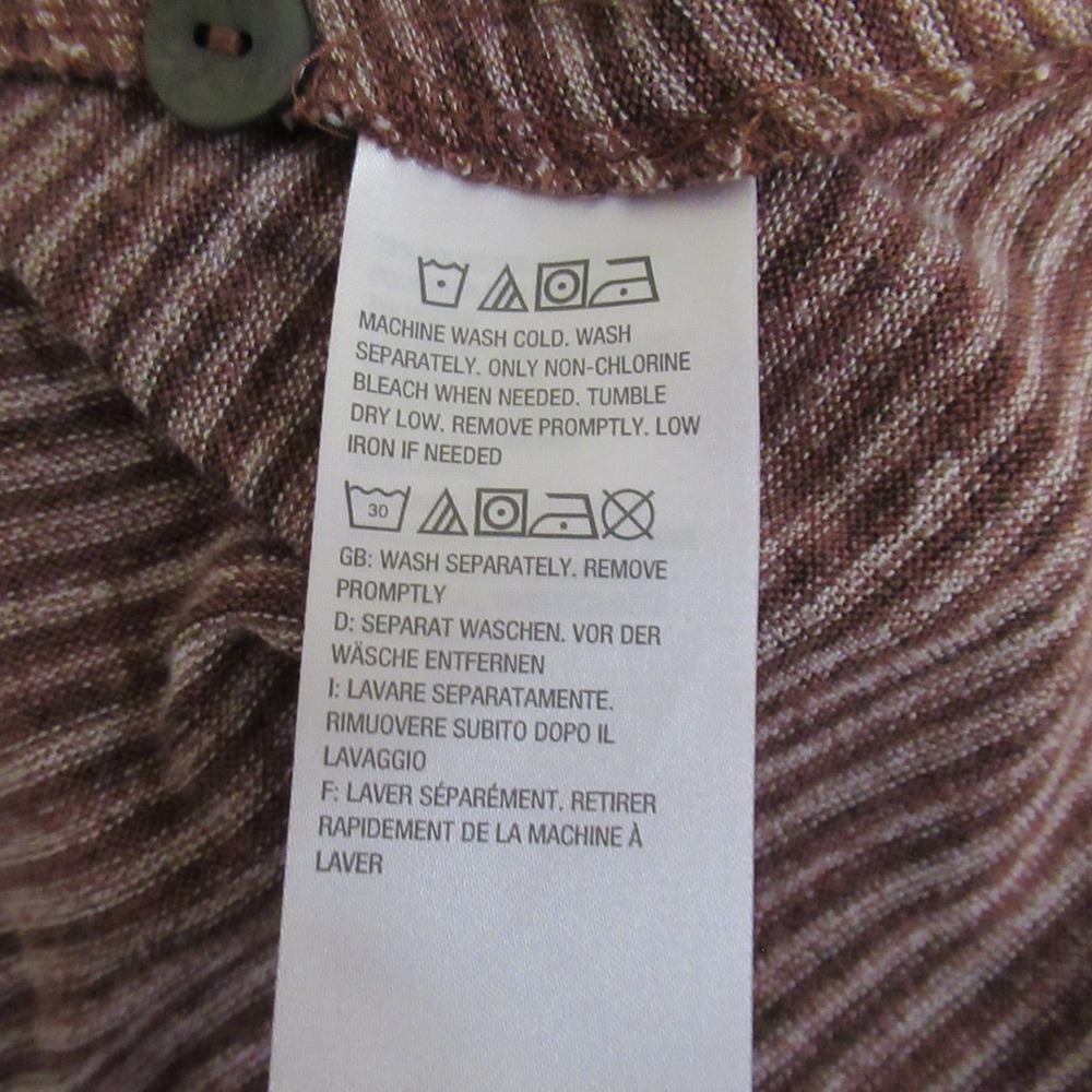 Logo Lori Goldstein Cardigan 3X Brown Stripe Button Up Topper Print Plus Size - Picture 9 of 9